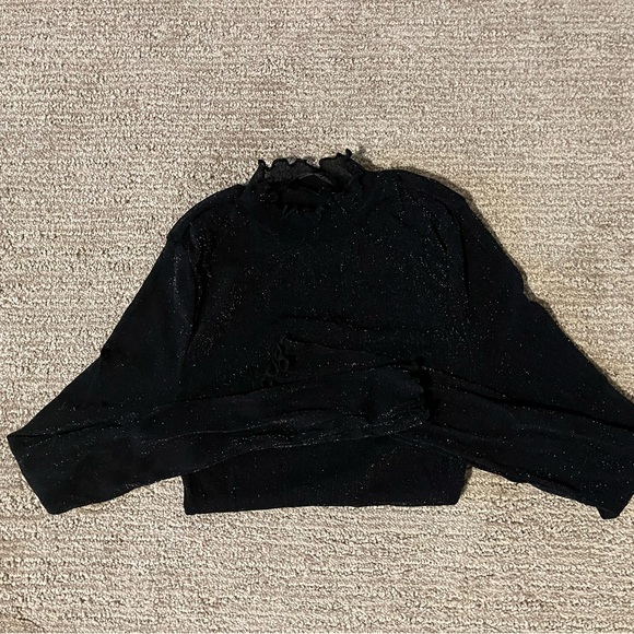 SHEIN glitter lettuce edge long sleeve - Picture 1 of 3